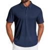 COOFANDY Mens Golf Polo Shirts Short Sleeve Quick Dry Moisture Wicking Performance Collared Golf Shirt for Men(Navy)
