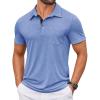 COOFANDY Mens Polo Shirts Short Sleeve Casual Summer Collar Shirts Soft Breathable Polo Tee Shirts Classic Golf Shirts(Blue)