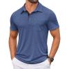 COOFANDY Mens Polo Shirts Short Sleeve Casual Summer Collar Shirts Soft Breathable Polo Tee Shirts Classic Golf Shirts(Sky Blue)