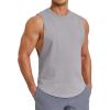 COOFANDY Mens Workout Tank Tops Cut Off Bodybuilding Fitness Muscle Shirts Wide Armholes Summer Sleeveless Shirt(Grey)
