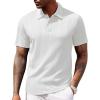 COOFANDY Polo Shirts for Men Short Sleeve Shirts Casual Stylish Collared Summer Textured Knit Shirts(02 White)
