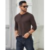 COOFANDY Men’s Long Sleeve Henley Shirts Cotton T-Shirts Casual Pullover Shirt Soft Stretch Basic Tees Fall Tops(Brown)
