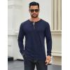 COOFANDY Men’s Long Sleeve Henley Shirts Cotton T-Shirts Casual Pullover Shirt Soft Stretch Basic Tees Fall Tops(Navy Blue 02 – Khaki Collar)