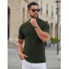 COOFANDY Men’s Mock Turtleneck Short Sleeve Soft Lightweight Sweater Ribbed Knit Pullover Casual Basic Tops(Army Green)