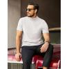 COOFANDY Men’s Mock Turtleneck Short Sleeve Soft Lightweight Sweater Ribbed Knit Pullover Casual Basic Tops(A-white)