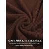 COOFANDY Men’s Mock Turtleneck Short Sleeve Soft Lightweight Sweater Ribbed Knit Pullover Casual Basic Tops(Brown)