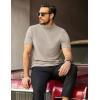 COOFANDY Men’s Mock Turtleneck Short Sleeve Soft Lightweight Sweater Ribbed Knit Pullover Casual Basic Tops(Cream)