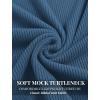 COOFANDY Men’s Mock Turtleneck Short Sleeve Soft Lightweight Sweater Ribbed Knit Pullover Casual Basic Tops(Dark Blue)