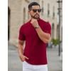 COOFANDY Men’s Mock Turtleneck Short Sleeve Soft Lightweight Sweater Ribbed Knit Pullover Casual Basic Tops(Dark Red)
