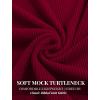 COOFANDY Men’s Mock Turtleneck Short Sleeve Soft Lightweight Sweater Ribbed Knit Pullover Casual Basic Tops(Dark Red)