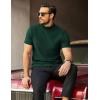 COOFANDY Men’s Mock Turtleneck Short Sleeve Soft Lightweight Sweater Ribbed Knit Pullover Casual Basic Tops(Green)