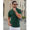 COOFANDY Men’s Mock Turtleneck Short Sleeve Soft Lightweight Sweater Ribbed Knit Pullover Casual Basic Tops(Green)