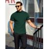 COOFANDY Men’s Mock Turtleneck Short Sleeve Soft Lightweight Sweater Ribbed Knit Pullover Casual Basic Tops(Green)