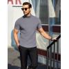 COOFANDY Men’s Mock Turtleneck Short Sleeve Soft Lightweight Sweater Ribbed Knit Pullover Casual Basic Tops(Grey)
