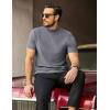 COOFANDY Men’s Mock Turtleneck Short Sleeve Soft Lightweight Sweater Ribbed Knit Pullover Casual Basic Tops(Grey)
