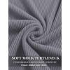 COOFANDY Men’s Mock Turtleneck Short Sleeve Soft Lightweight Sweater Ribbed Knit Pullover Casual Basic Tops(Grey)