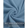 COOFANDY Men’s Mock Turtleneck Short Sleeve Soft Lightweight Sweater Ribbed Knit Pullover Casual Basic Tops(Light Blue)