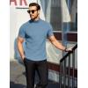 COOFANDY Men’s Mock Turtleneck Short Sleeve Soft Lightweight Sweater Ribbed Knit Pullover Casual Basic Tops(Light Blue)