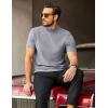 COOFANDY Men’s Mock Turtleneck Short Sleeve Soft Lightweight Sweater Ribbed Knit Pullover Casual Basic Tops(Light Grey)