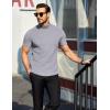 COOFANDY Men’s Mock Turtleneck Short Sleeve Soft Lightweight Sweater Ribbed Knit Pullover Casual Basic Tops(Light Grey)