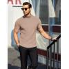 COOFANDY Men’s Mock Turtleneck Short Sleeve Soft Lightweight Sweater Ribbed Knit Pullover Casual Basic Tops(Light Khaki)