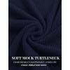 COOFANDY Men’s Mock Turtleneck Short Sleeve Soft Lightweight Sweater Ribbed Knit Pullover Casual Basic Tops(Navy Blue)