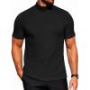 COOFANDY Men’s Mock Turtleneck Short Sleeve Soft Lightweight Sweater Ribbed Knit Pullover Casual Basic Tops(A-black)