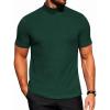 COOFANDY Men’s Mock Turtleneck Short Sleeve Soft Lightweight Sweater Ribbed Knit Pullover Casual Basic Tops(Green)