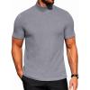 COOFANDY Men’s Mock Turtleneck Short Sleeve Soft Lightweight Sweater Ribbed Knit Pullover Casual Basic Tops(Grey)
