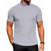 COOFANDY Men’s Mock Turtleneck Short Sleeve Soft Lightweight Sweater Ribbed Knit Pullover Casual Basic Tops(Light Grey)
