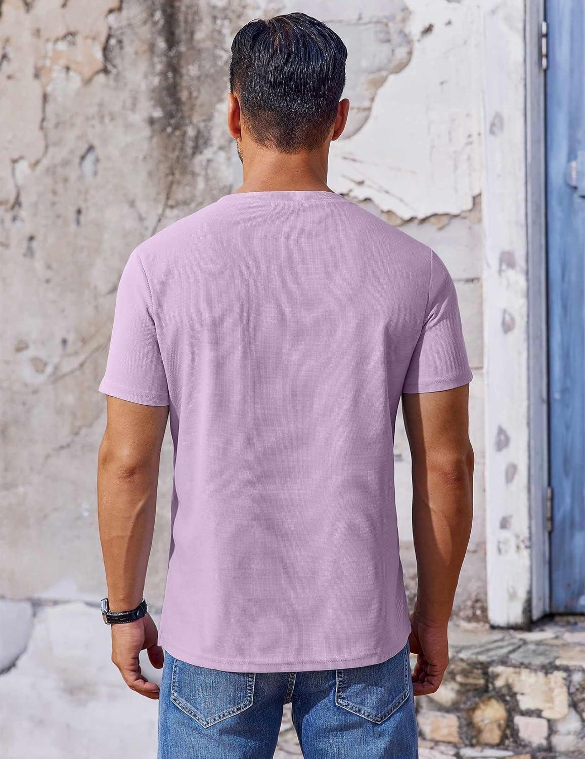 imageCOOFANDY Mens T Shirt Short Sleeve Crew Neck TShirt Casual Summer Classic Basic Tee ShirtsLavender