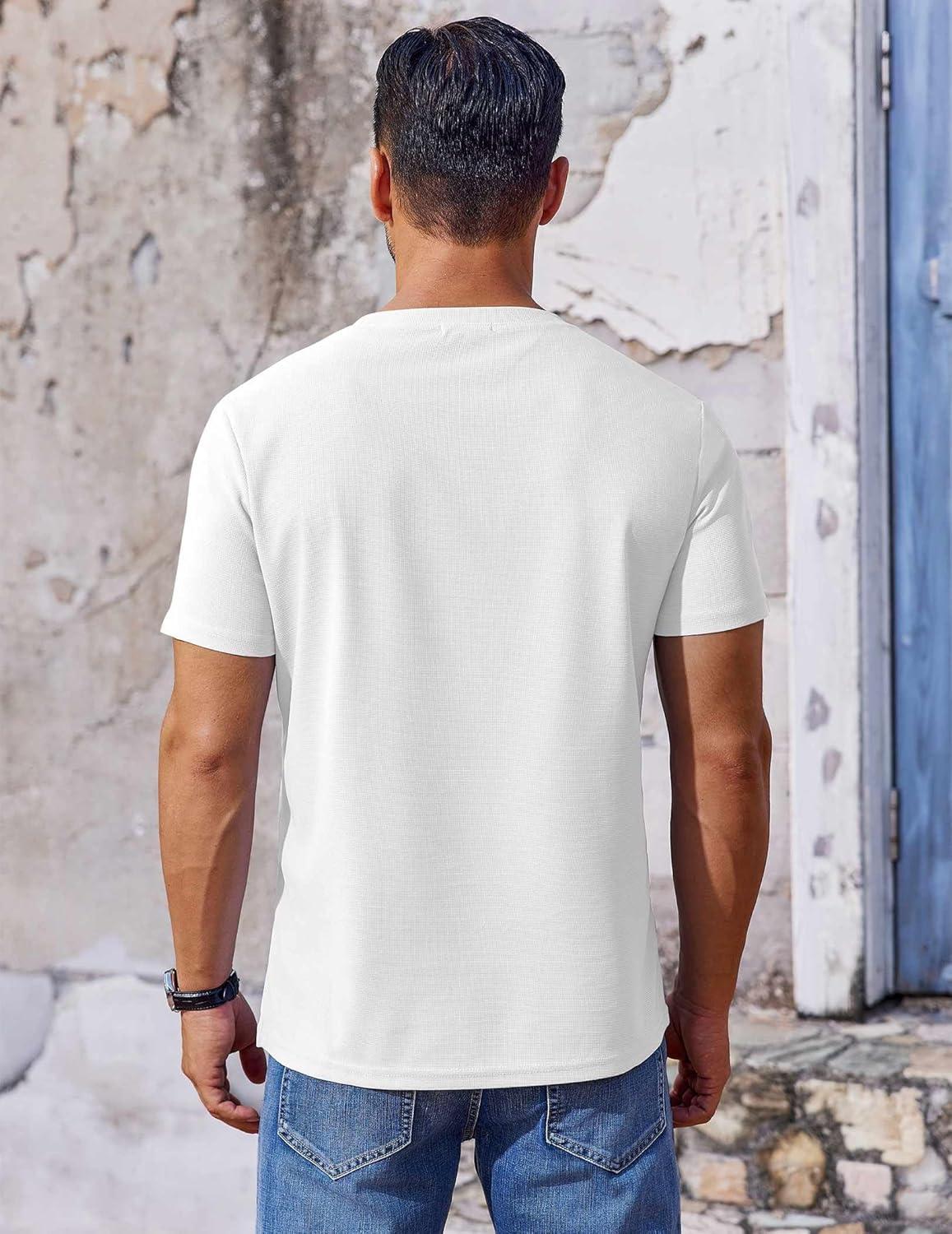 imageCOOFANDY Mens T Shirt Short Sleeve Crew Neck TShirt Casual Summer Classic Basic Tee ShirtsWhiteWhite2 Pack