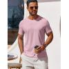 COOFANDY Men’s T Shirt Short Sleeve Crew Neck T-Shirt Casual Summer Classic Basic Tee Shirts(Light Pink)