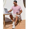 COOFANDY Men’s T Shirt Short Sleeve Crew Neck T-Shirt Casual Summer Classic Basic Tee Shirts(Light Pink)