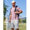 COOFANDY Men’s T Shirt Short Sleeve Crew Neck T-Shirt Casual Summer Classic Basic Tee Shirts(Light Pink)