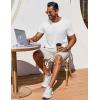 COOFANDY Men’s T Shirt Short Sleeve Crew Neck T-Shirt Casual Summer Classic Basic Tee Shirts(White/White-2 Pack)