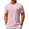 COOFANDY Men’s T Shirt Short Sleeve Crew Neck T-Shirt Casual Summer Classic Basic Tee Shirts(Light Pink)