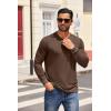 COOFANDY Mens Henley Shirts Long Sleeve T Shirts Casual Lightweight Fashion Button Pullover Tee Shirt(Brown)