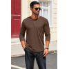 COOFANDY Mens Henley Shirts Long Sleeve T Shirts Casual Lightweight Fashion Button Pullover Tee Shirt(Brown)