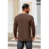 COOFANDY Mens Henley Shirts Long Sleeve T Shirts Casual Lightweight Fashion Button Pullover Tee Shirt(Brown)