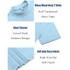 COOFANDY Men’s Mock Turtleneck T Shirt Short Sleeve Slim Fit Basic Casual Solid Color Pullover Tee(A-light Blue)