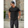 COOFANDY Mens T Shirts Casual Short Sleeve Cotton Tee Shirts Hipster Hip Hop Longline T-Shirt Basic Summer Tops(One Piece- All Black)