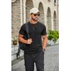 COOFANDY Mens T Shirts Casual Short Sleeve Cotton Tee Shirts Hipster Hip Hop Longline T-Shirt Basic Summer Tops(One Piece- All Black)