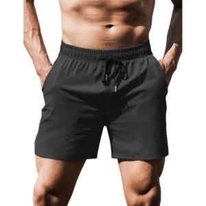 COOFANDY Men’s Running Athletic Shorts 5 Inch 2 Pack Gym Workout Shorts Fitted Exercise Hiking Shorts with Zipper Pocket(Dark Gray)