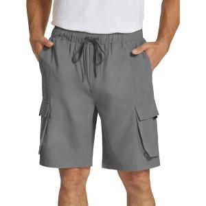 COOFANDY Men’s Short Cargo Pants Casual Stretchy Shorts Work Utility Shorts with Pockets(Dark Grey)