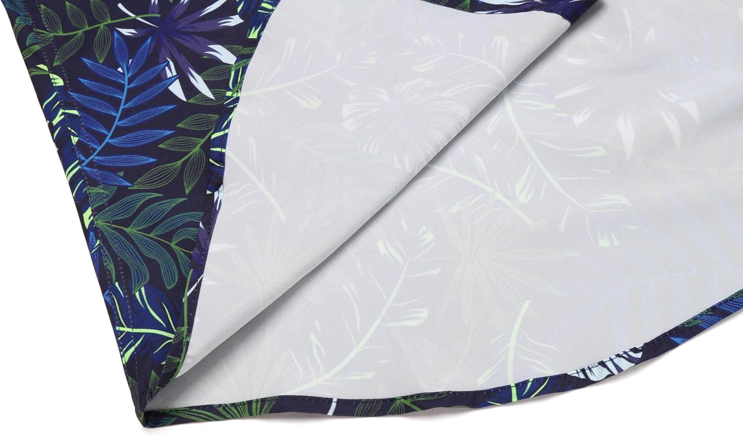 imageCOOFANDY Mens Hawaiian Shirts Short Sleeve Button Down Aloha Shirt Casual Beach ClothesBluegreen Fern Leaves