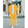 COOFANDY Mens 2 Piece Velour Tracksuit Full Zip Jackets Pants Velvet Jogging Suits Sweatsuit Set(Yellow)