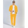COOFANDY Mens 2 Piece Velour Tracksuit Full Zip Jackets Pants Velvet Jogging Suits Sweatsuit Set(Yellow)