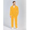 COOFANDY Mens 2 Piece Velour Tracksuit Full Zip Jackets Pants Velvet Jogging Suits Sweatsuit Set(Yellow)