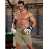 COOFANDY Men’s 3 Pack Workout Gym Shorts Mesh Athletic Shorts Lightweight Bodybuilding Training Short Pants with Pockets(Khaki)